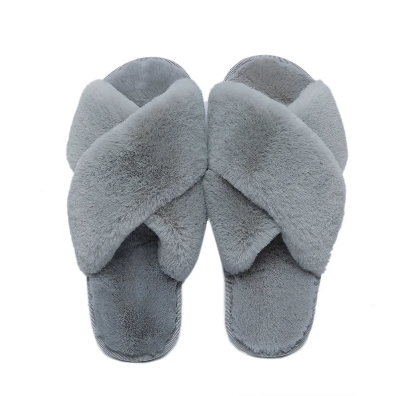 Women Winter Cute  Warm Plush Women Slippers Couple\'s Indoor Non-slip House Home Cotton Shoes Plush Shoes