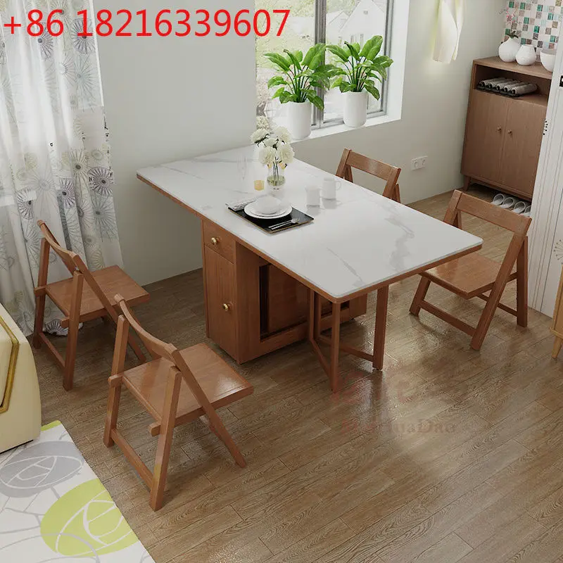 YAO solid wood folding simple rock slab rectangular multi-functional telescopic wall