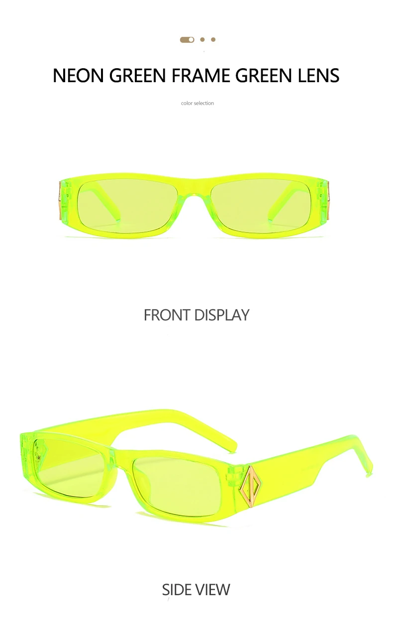 Neue schmale quadratische Sonnenbrille im modischen Stil, PC-Material, goldene Logo-Dekoration, trendiger Streetstyle, Unisex-Sonnenbrille 5378 – Detail 14
