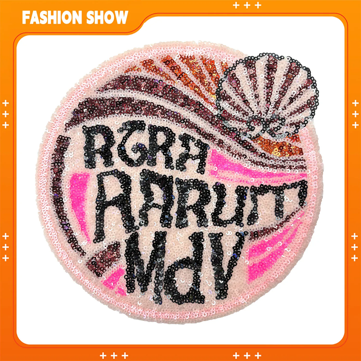 

Круглые нашивки с вышивкой пайетками, дизайн ракушки и буквы, нашивки из ткани, сшитые вручную, нашивки для одежды, толстовка, футболка, свитер, украшение для шляпы, материалы для одежды своими руками, аксессуары