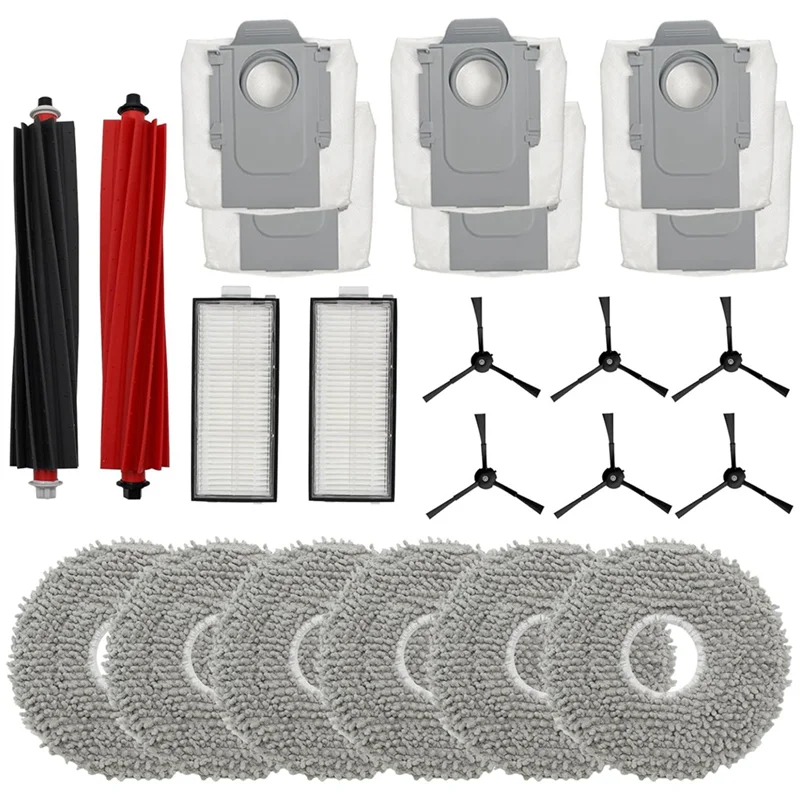 AS63-For Roborock Qrevo Master Robot Vacuum Cleaner Main Side Brush Hepa Filter Mop Cloth Dust Bags Replacement Parts