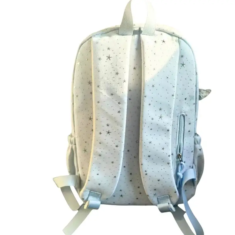 Damen-Schultaschen aus Segeltuch mit mehreren Taschen, Tagesrucksack mit Schleifenanhänger, Laptop-Rucksäcke – Detail 6