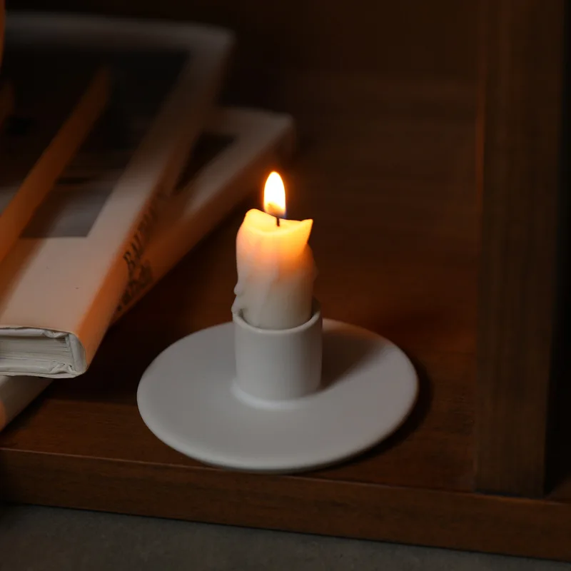 

Mutihome 2026 Nordic Minimalist Ceramic Candle Holder Aromatherapy Candle Holder Decoration Candle Cup Pedestal Base Candlestick