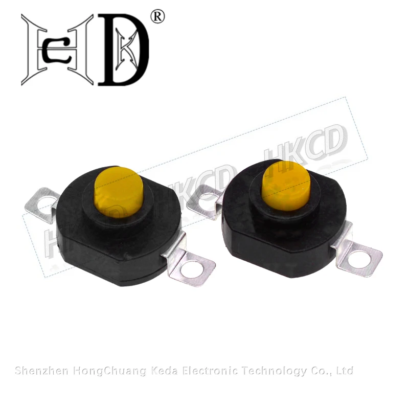 5pcs 1412-KD 2Pin Round Self-Lock Push Button Switch for Flashlight Torch Electronic Device Repair Replacement