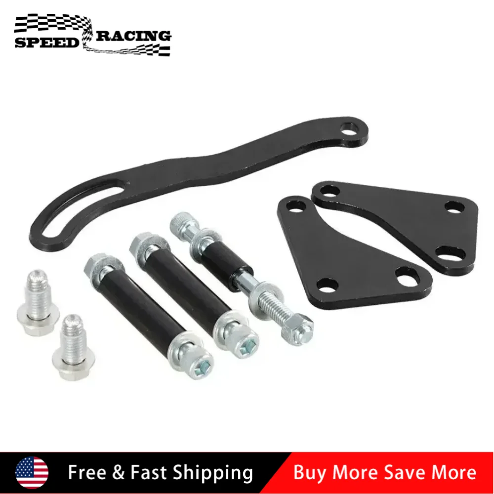 

1 комплект алюминиевого монтажного кронштейна насоса гидроусилителя руля, совместимого с монтажным держателем LWP SWP Saginaw GM SB Chevy 350 GM, черный