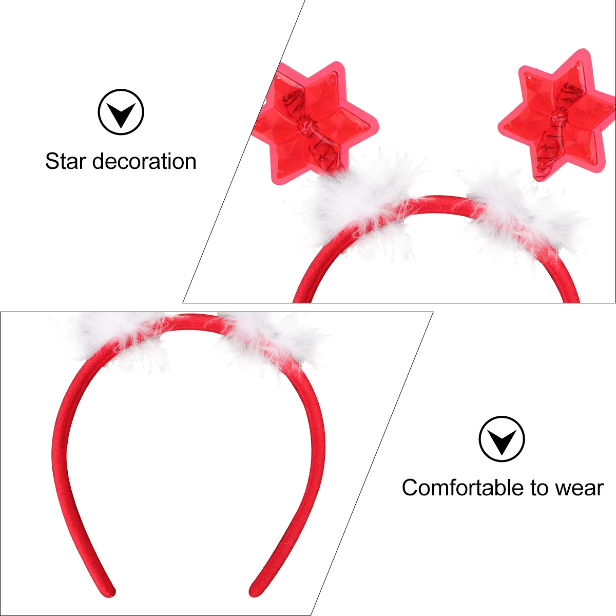 

Christmas Hair Hoop Fabric Resin High Flexibility Perfect Size Snowflakes Antlers Headb Party Headdress Xmas Props Photoshoot