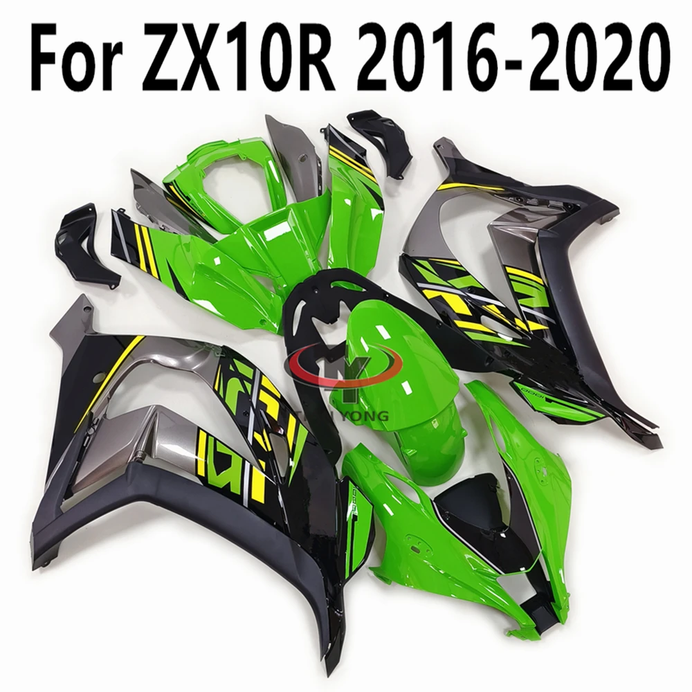 Motorcycle For Kawasaki ZX10R ZX 10R 2016-2017-2018-2019-2020 Full Fairing Kit Bodywork Cowling Bright Green Yellow Black Prints