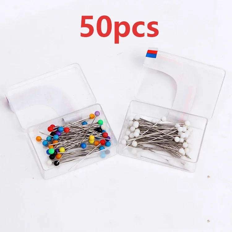 50pcs Bead Positioning Pinneedle Big Head Needle High Quality Color Sewing Fixing Vertical Cutting Patchwork Pin
