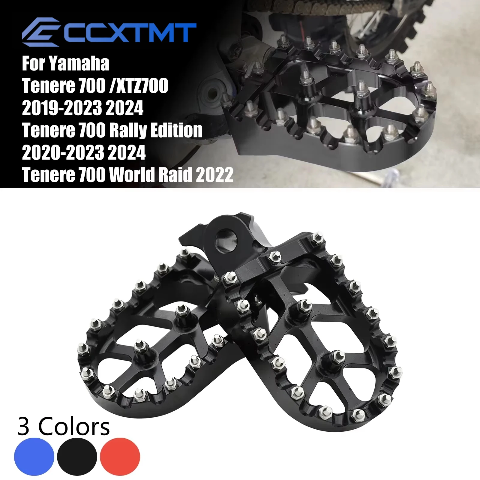 CNC Motorcycle Foot Rests Footrest footpegs Pegs Pedals For XTZ700 Yamaha Tenere 700 2019-2024 700 Rally Edition 2020-2024 2023