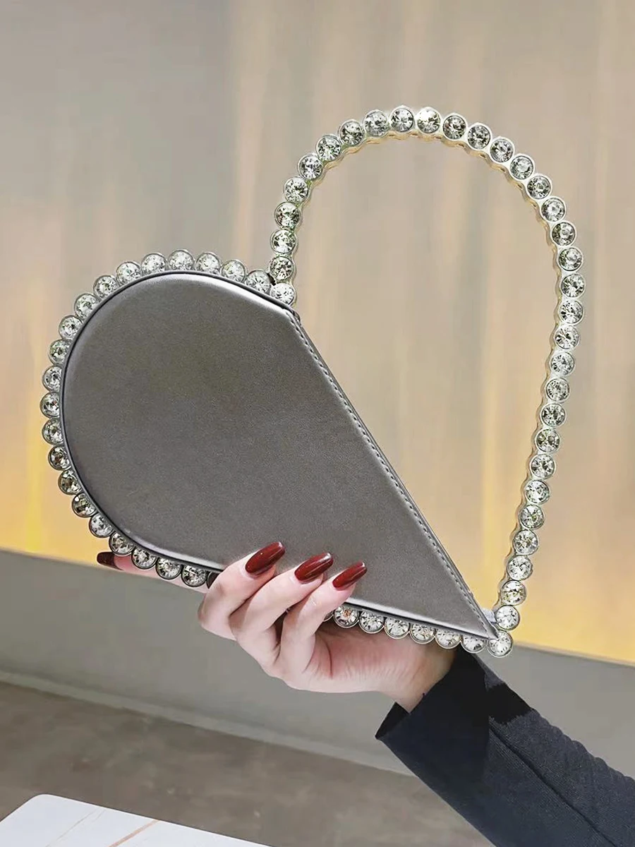 Mini Heart Shape Evening Bag Trendy Wedding Clutch Purse Women\'s Elegant Handbags For Party Prom