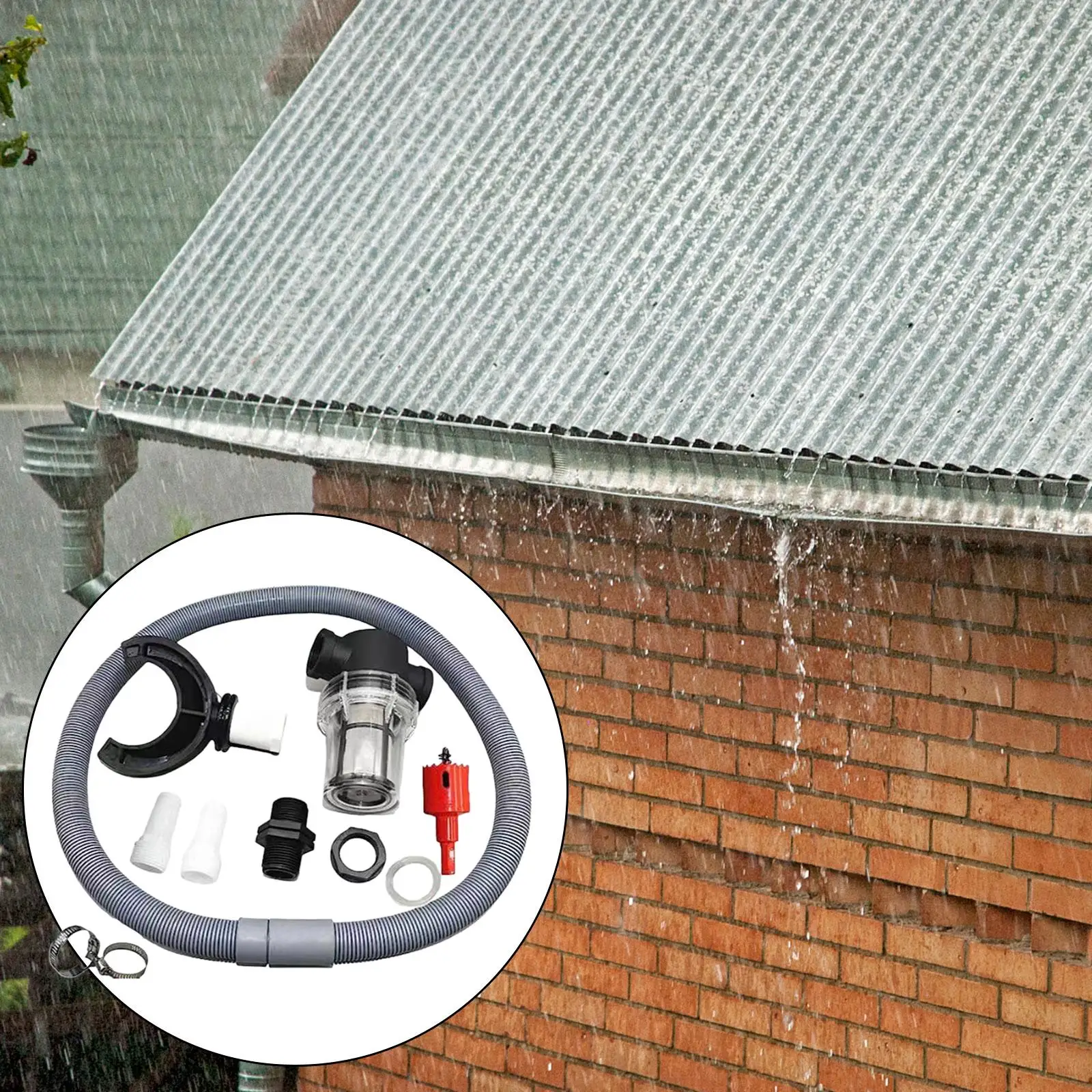 rainwater collector for Downpipes DIY Parts Easy to Install Downspout rain Barrel Diverter Kits for Roof Yard Outdoor Chores