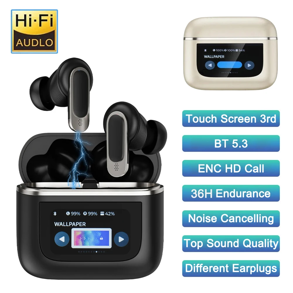 

Wireless Earphones PRO LED Screen TWS Earbuds Touch Active Noise Cancelling Bluetooth Headphones Sports Headset