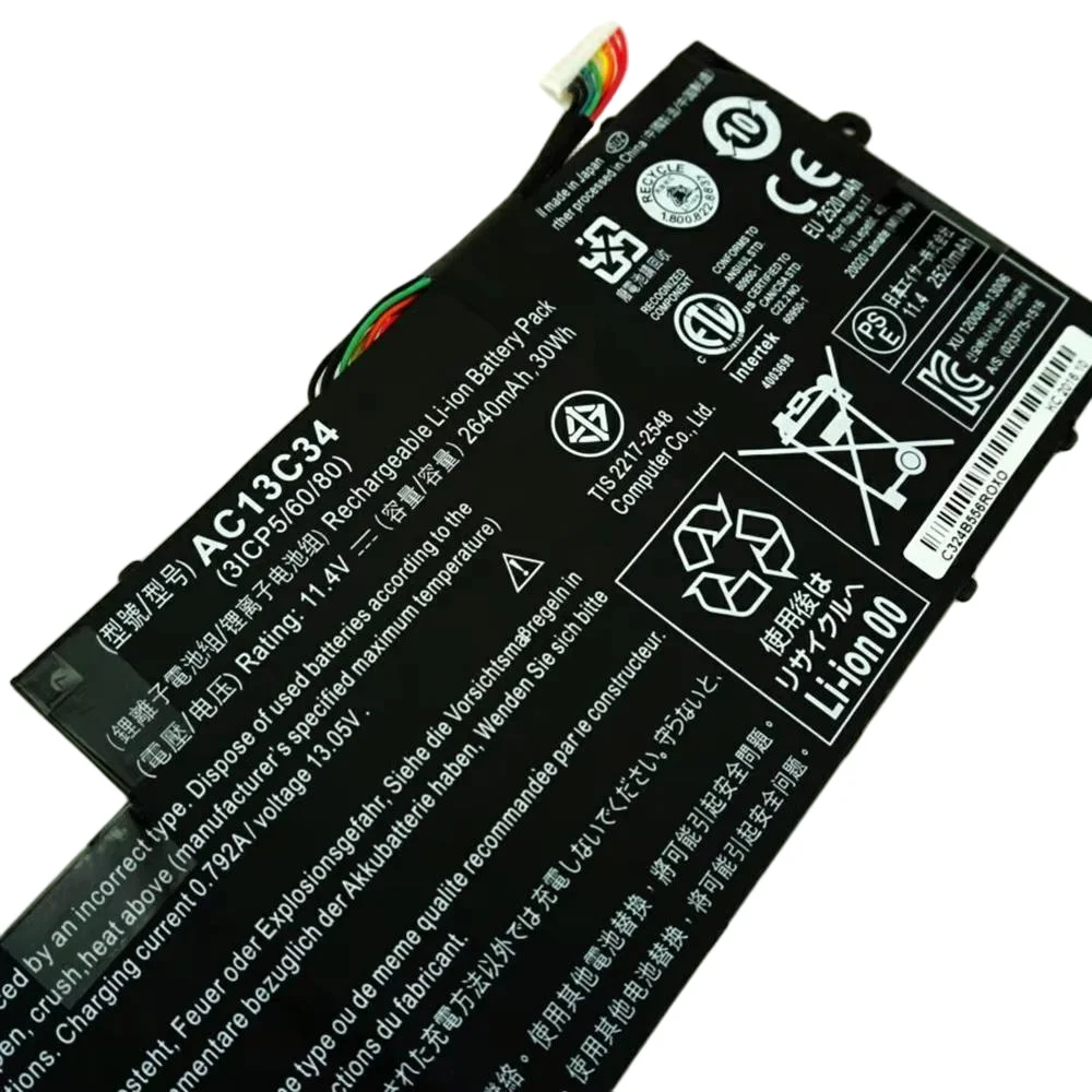 AC13C34 Laptop Battery for Acer Aspire V5-122P V5-132 E3-111 E3-112 ES1-111M 11.4V 30Wh