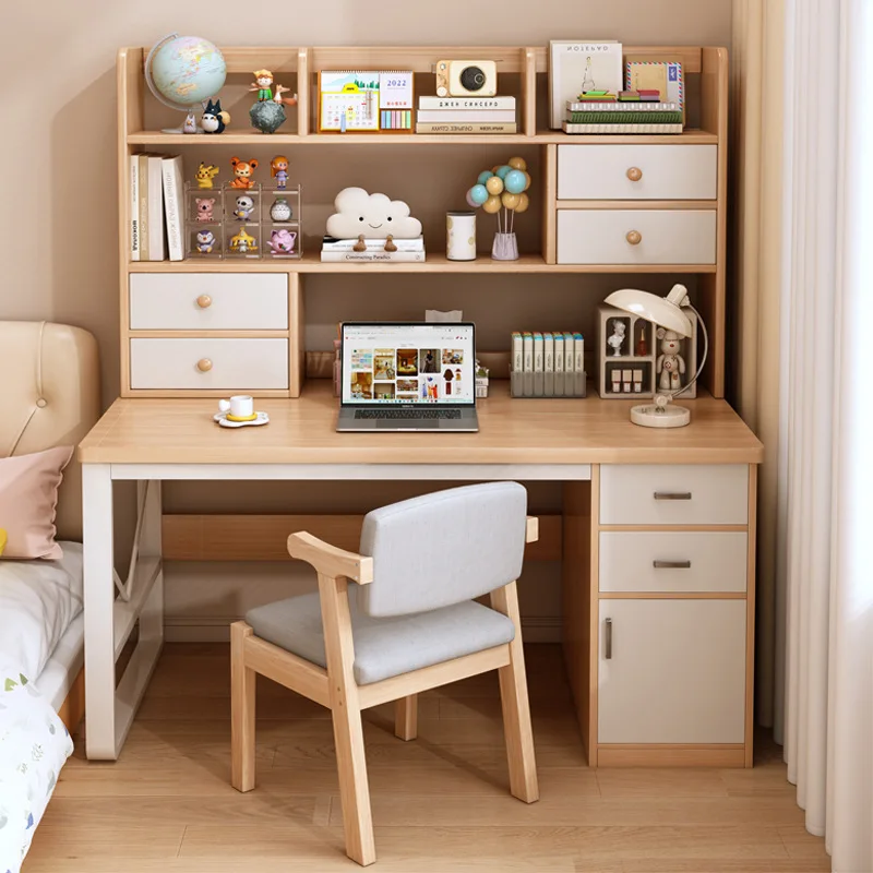 

Home Desk Bookshelf Integrated Simple Student Study Desk Bedroom Study Office Writing Desk