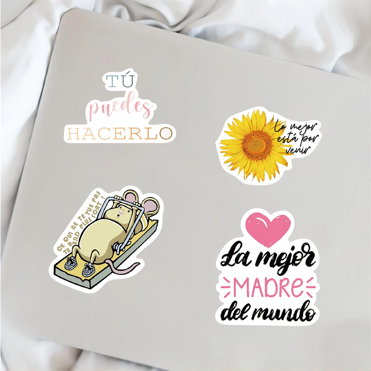 10/50pcs Spanish Inspirational Motivational Phrases Stickers Skateboard Laptop Book Gift Phone Car Pack For Kids Sticker Pack