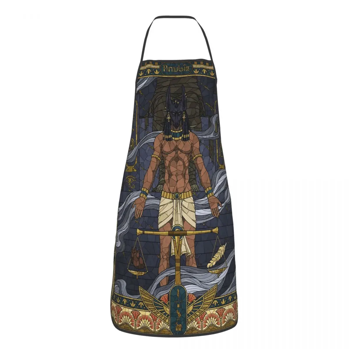 Egyptian Classical Pharaoh Anubis Art Apron Chef Cooking Tablier Sleeveless Bib Kitchen Cleaning Pinafore for Women Men Painting