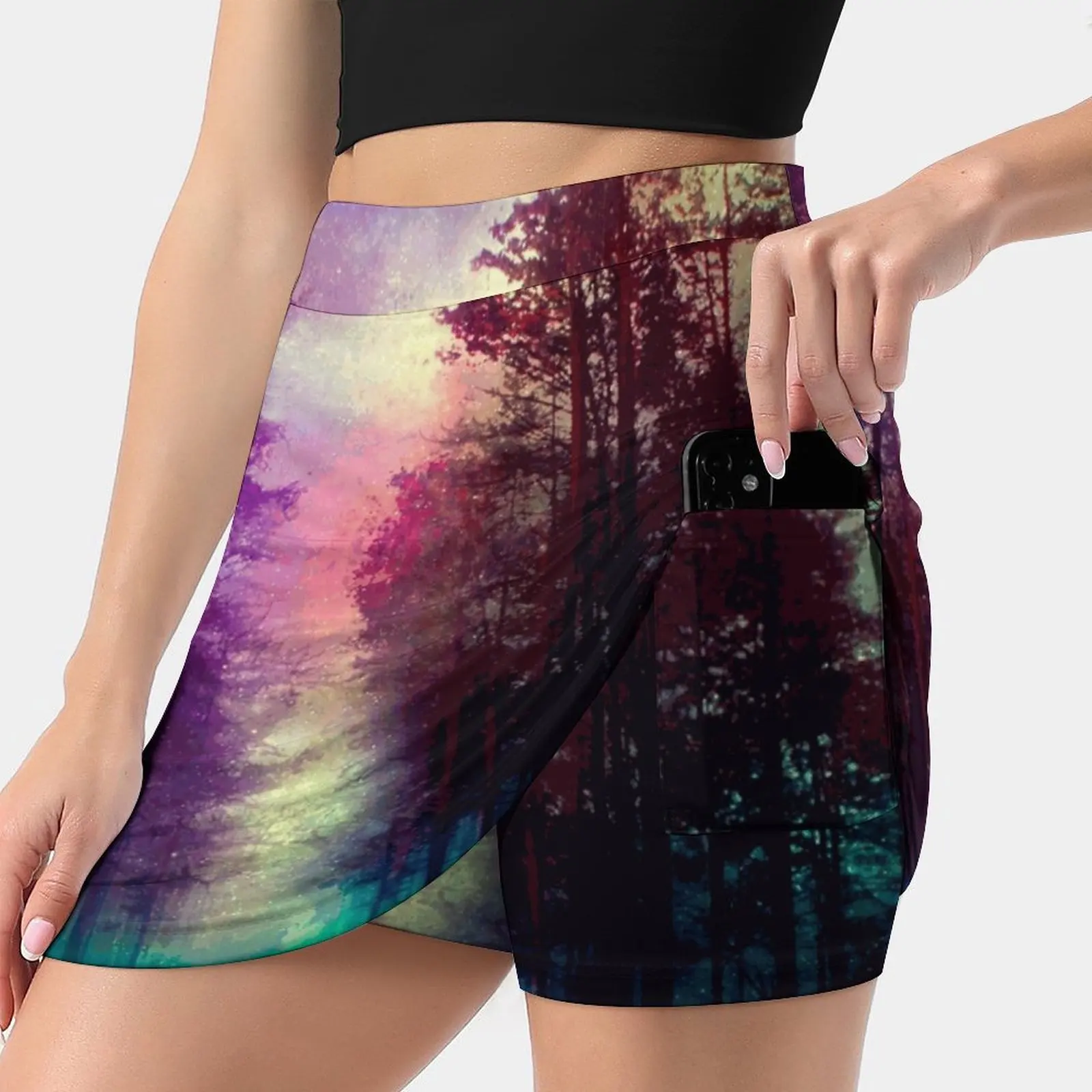 Magical Forest Women's skirt With Pocket Vintage Skirt Printing A Line Skirts Summer Clothes Landscape Scenery Fine Art Popular