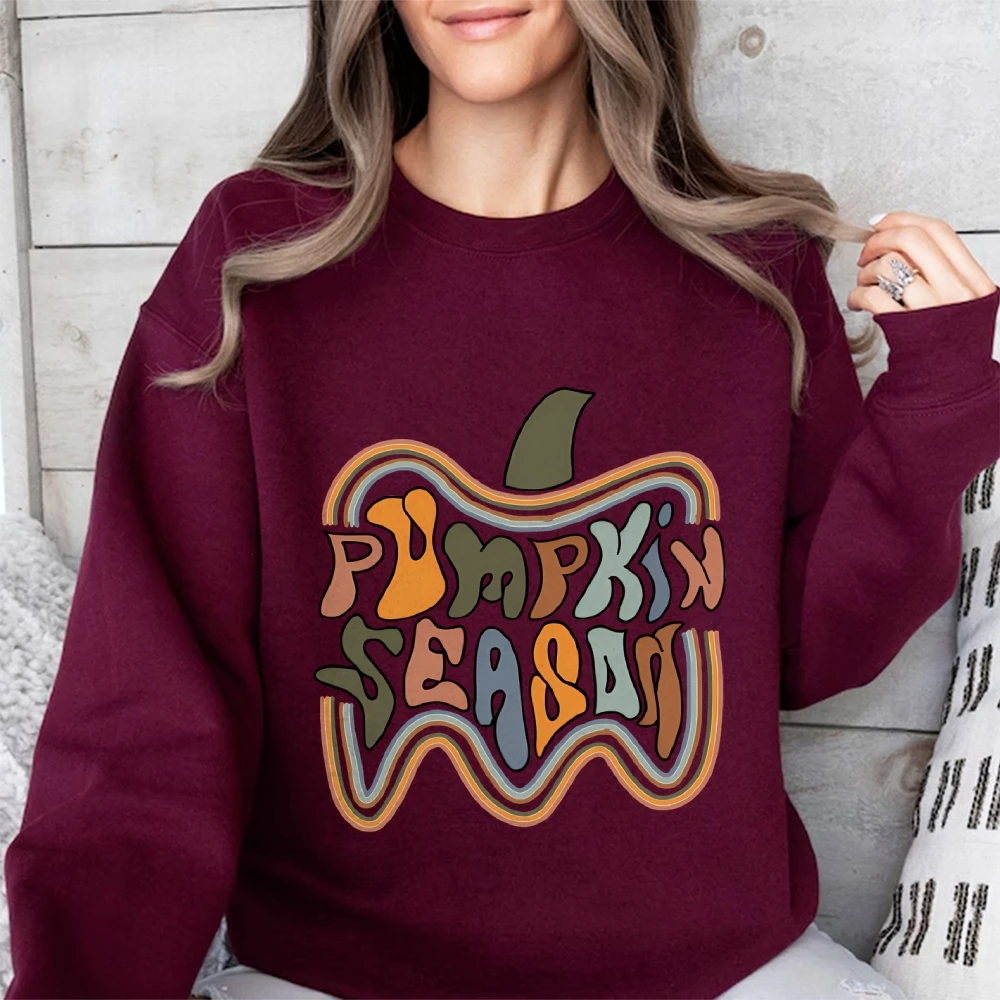 

Pumpkin Season Sweatshirt Cute Fall Sweater Thanksgiving Gift Jumpers Halloween Pullover For Women Fall Gifts Autumn Clothing