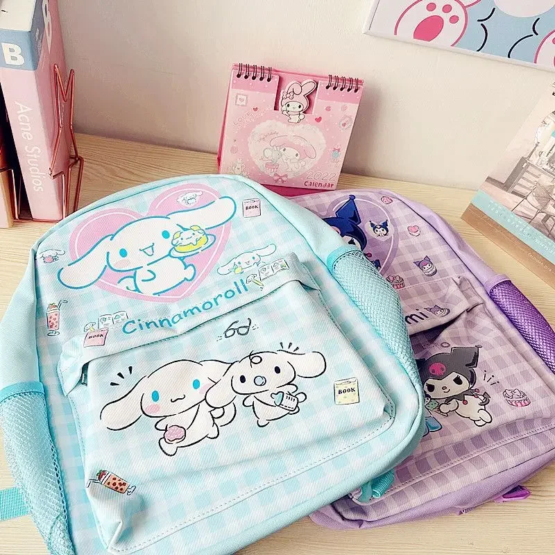 Kawaii Sanrio Hello Kitty Cinnamoroll Cartoon Schoolbag My Melody Kuromi Pochacco Student Backpack Storage Bag Birthday Gifts