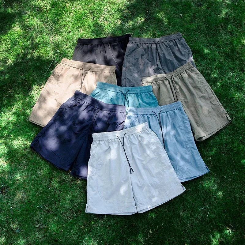 

Ice silk waterproof quick drying shorts men's summer thin fit loose cycling running tennis versatile sports five quarter pants