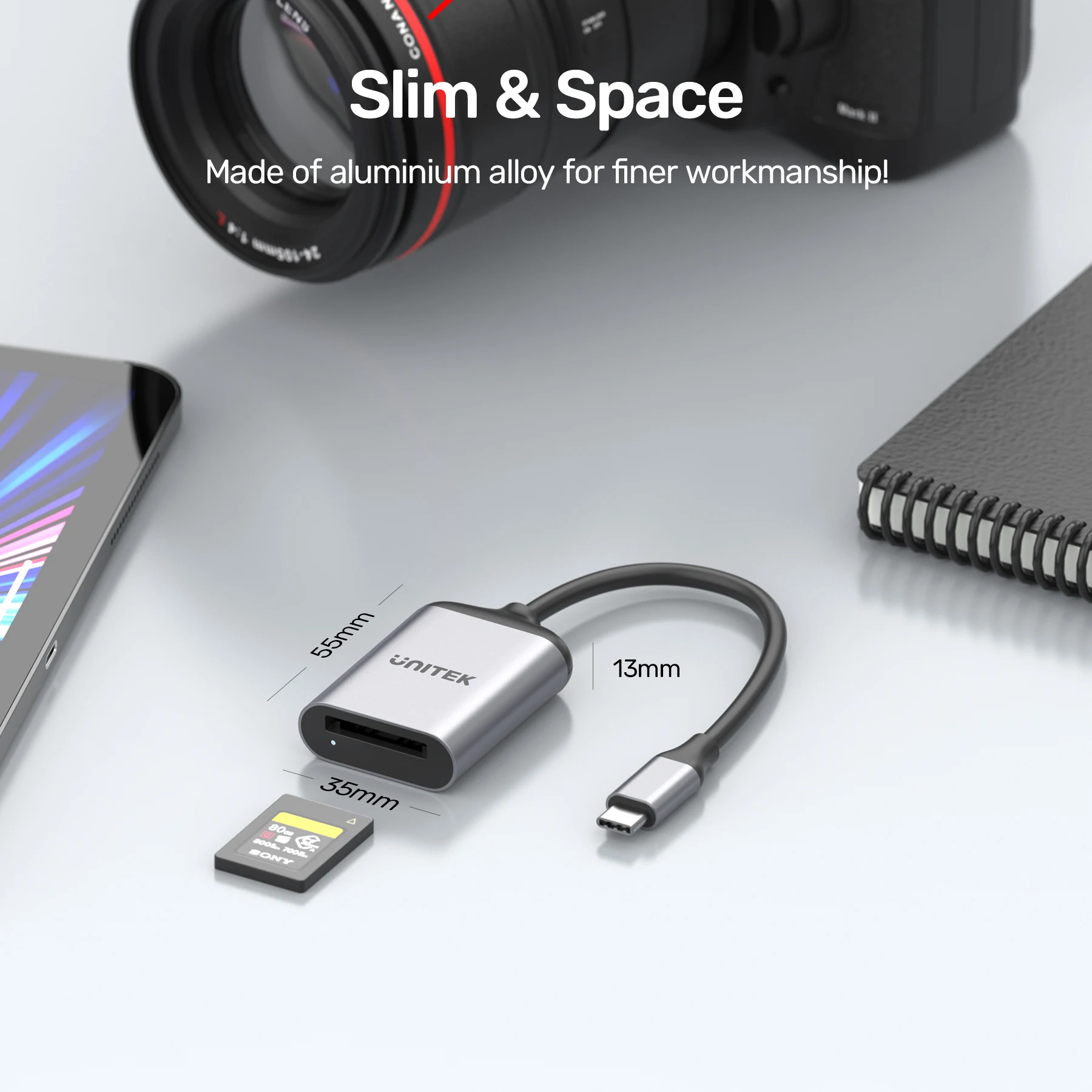 USB C 10Gbps Card Reader Type-C to CFexpress Type A PCIe Gen3 NVMe 1.3 Memory Card Adapter for Mac Windows Linux Android iOS