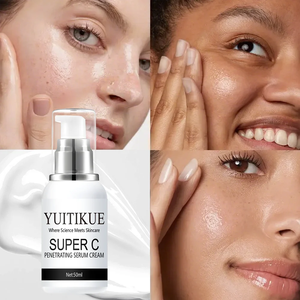 YUITIKUE Creme Sérum de Colágeno com Vitamina C - Para Pele Mais Firme, Elevada e Suave, Fórmula Penetrante, 50ml