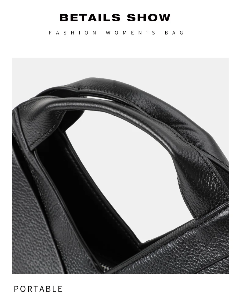 Aidrani Damen-Handtasche aus echtem Rindsleder, schwarz, gewebtes Karodesign, Schulter- und Umhängetasche – Detail 12