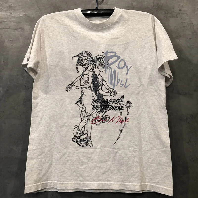 Loose Fit Cotton T-Shirt Unisex Short Sleeve Double Thread UPUPXIA Hero Print Sweat Absorbent round Neck Casual Summer Top
