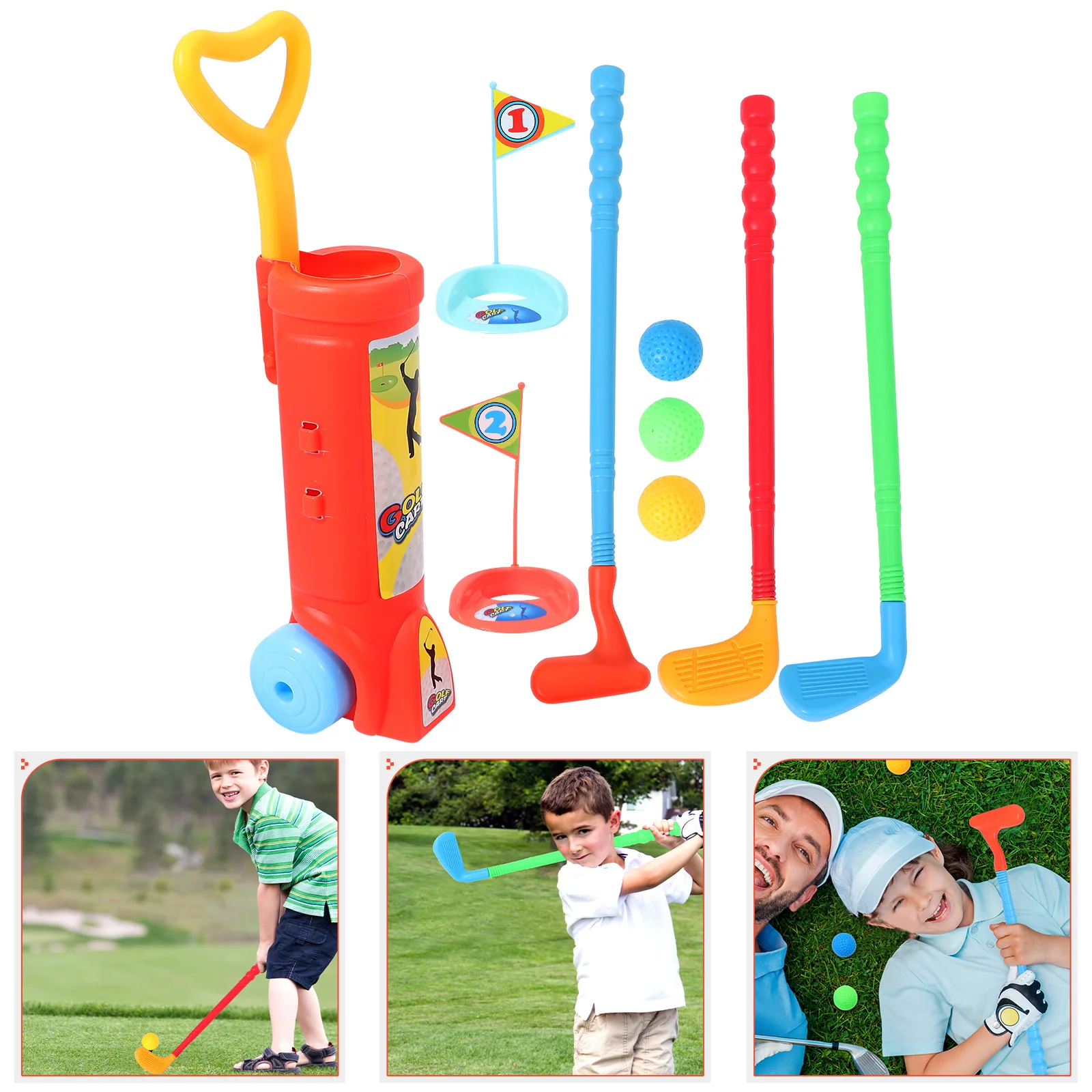 Outdoor Games for Kids Outdoors Toys Golf Club Set Playset Plastic Balls Clubs Toddlers Abs