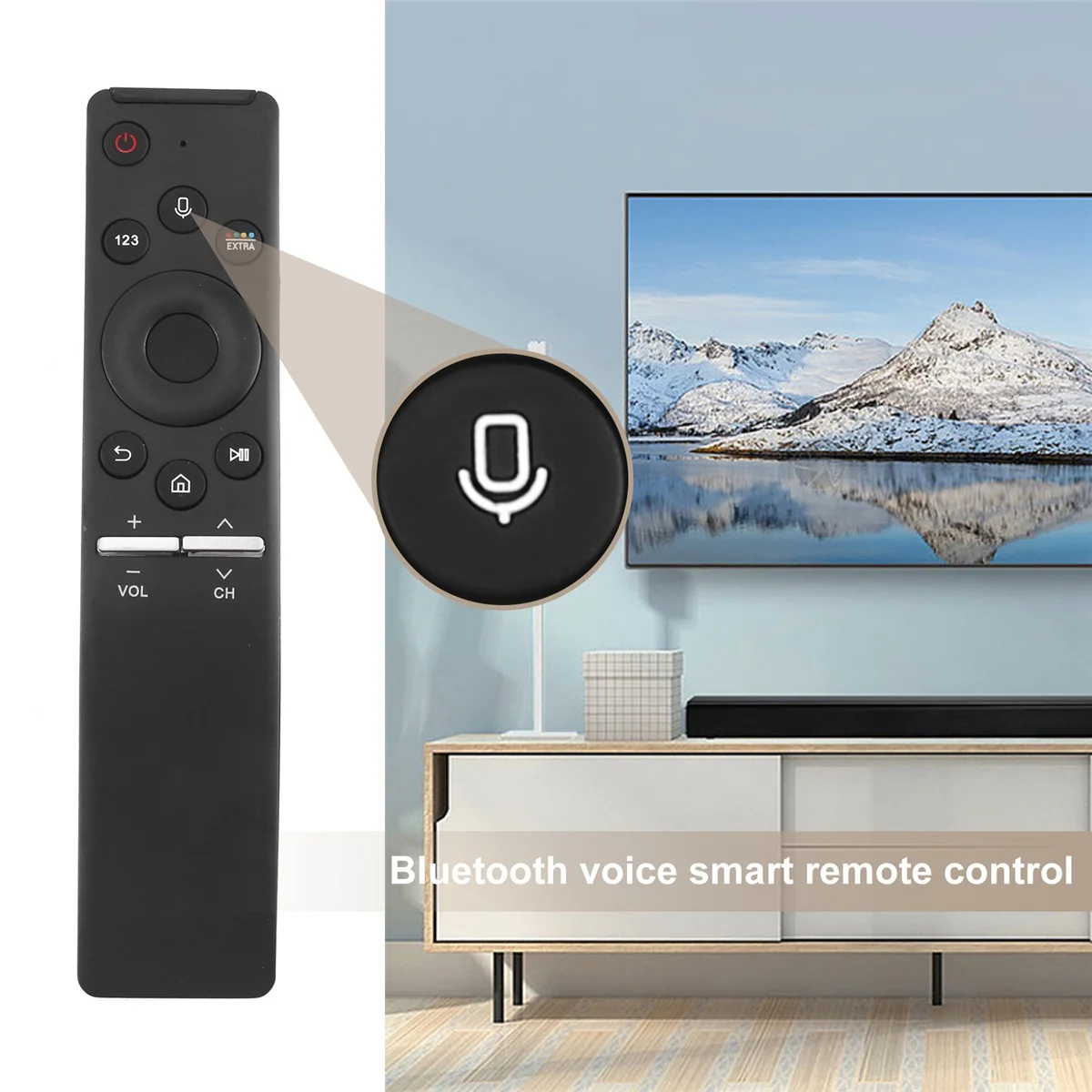 Universal Voice Substituição Controle Remoto para Samsung Smart TV, Bluetooth, todos os LED, QLED, LCD, 4K, 8K, HDR, TV curvada