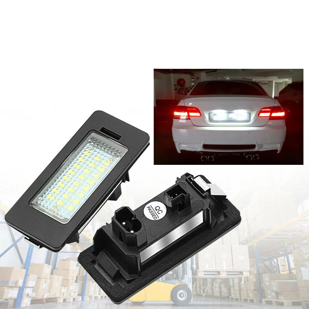 2Pcs Car License Plate Lights White LED Canbus for 3/4/5 Series E81 E82 E90 E91 E92 E93 E39 E60 E61 X1/E84X5/E70X6/E71