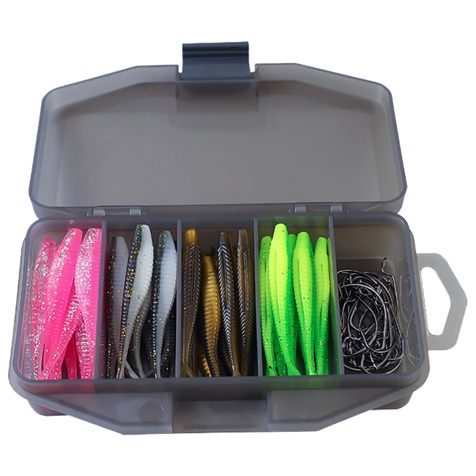 61pcs/set Bionic Fishing Lures Gear Tools Simulation Bionic Lures with Storage Box Soft Lightweight Fishing Tackle