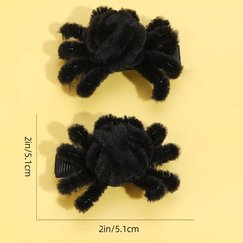 Oaoleer 2pcs/set Halloween Spider Hairpin For Baby Girls Fashion Animal Headdress Barrettes Kids Party Decor Hair Accessories