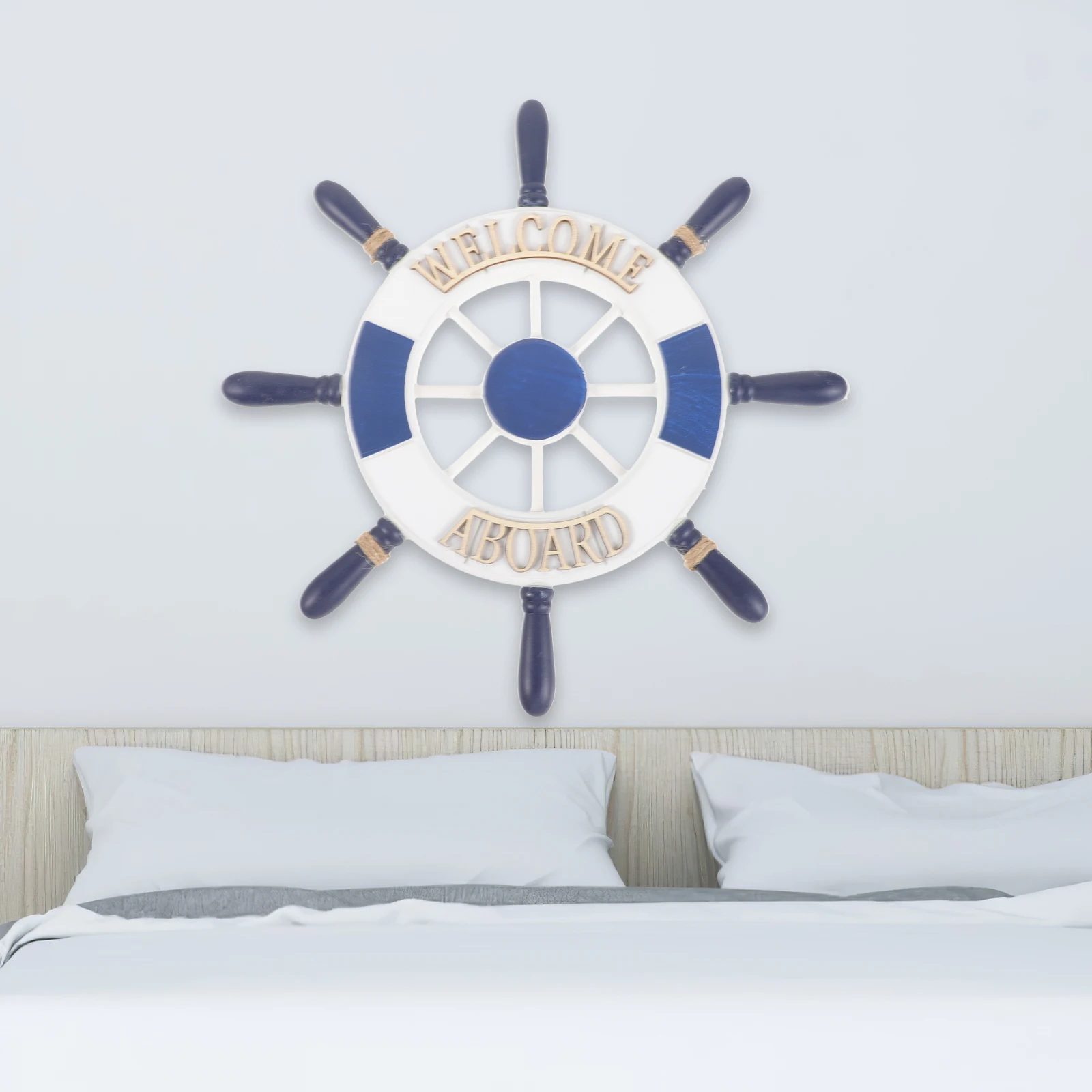 

Rudder Wall-mounted Decoration Ornaments for Living Room Wood Nautical Boat Decorations Hanging Steering Wheel