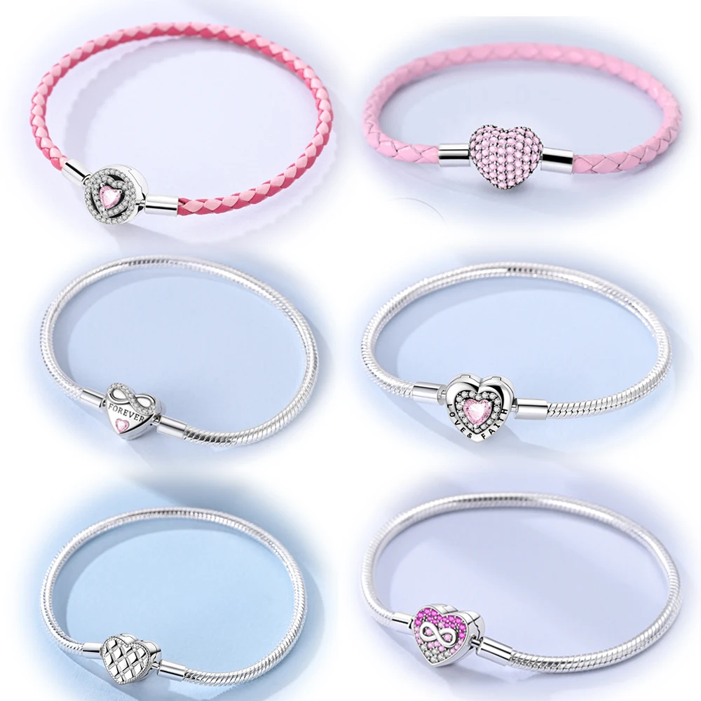 

Оригинальные браслеты из стерлингового серебра 925 пробы 17-20 см, сердце любви, цветы, бабочки, подвески, бусины, браслет для женщин, модные ювелирные изделия, подарок