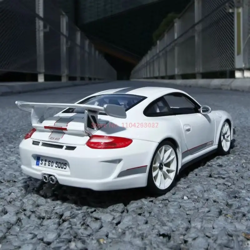 Nowy Bruago 1:18 Porsche 911 GT3 RS4.0 Biały Niebieski Odlewany Stop Miniaturowy Model Samochodu Kolekcja Statyczny Wystrój Męskie Samochody Zabawki Prezenty