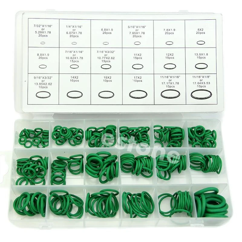 2025 New Green 270Pcs 18 Sizes O-ring Metric O ring Seals Nitrile Rubber