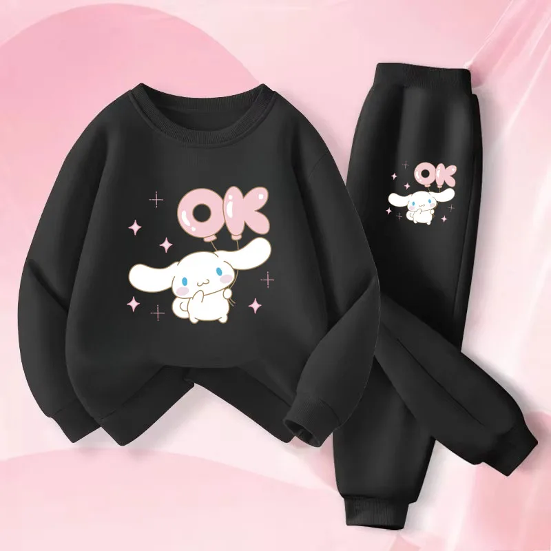 

Autumn New Boys' Casual Hoodie and Pants 2-piece Set Cinnamon Printed Children's Sports Set Girls' Top and Pants 2-piece Set