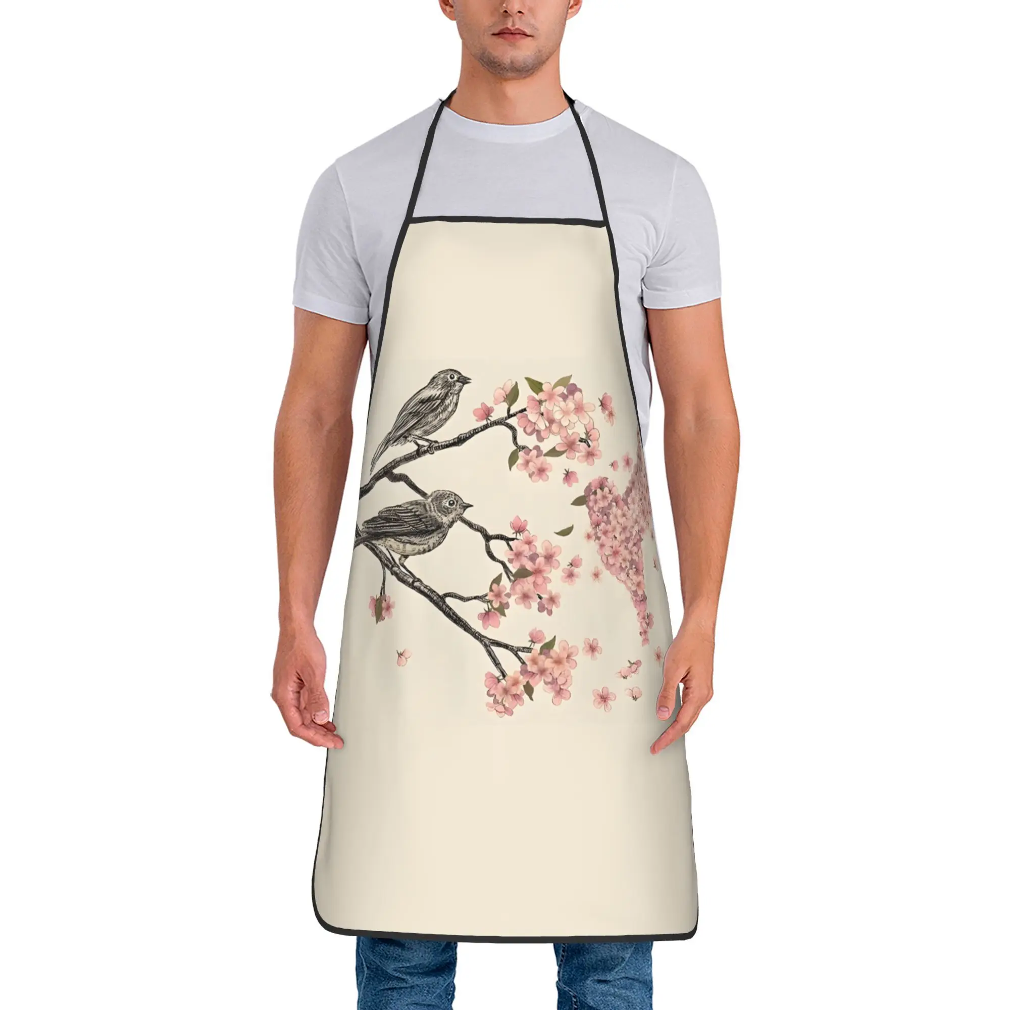 

Фартук для барбекю Blossom Bird — маслостойкая ткань, большой карман для инструментов, идеально подходит для вечеринок на гриле