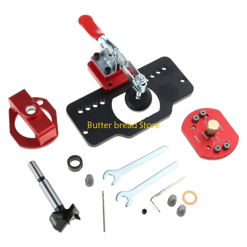 W89C Hinge Jig Boring Hole Drill Guide 35mm Drilling Hole Puncher Hinge Boring Jig
