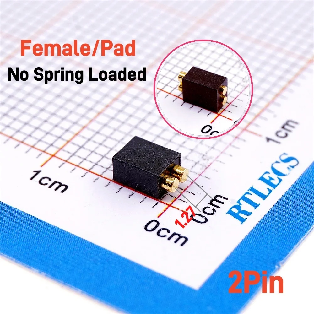 2/10 Stück PogoPin-Stecker, männlich, 1,27 mm Rastermaß, federbelastet, 2 4 5 6 8Pin weiblich, zweireihig, 10 P DIP, Durchgangslöcher, PCB, vergoldet – Detail 6