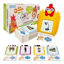 Flash Cards Espanhol e Inglês e Espanhol, Talking La Granja De Zenon Bartolito, Brinquedos fonoaudiólogos para crianças, 224 palavras de visão, Brinquedos autistas