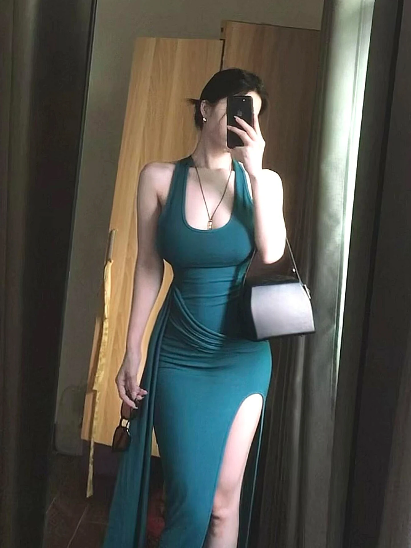 

Сексуальное облегающее длинное платье с разрезом для полных женщин, летнее повседневное платье-бодикон из полиэфирного волокна