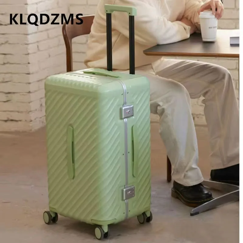 KLQDZMS-Bagagem PC Boarding Case, Alta Qualidade, Grande Capacidade Cabine Mala, Moldura De Alumínio, Trolley, 24 ", 26", 28 ", 20"