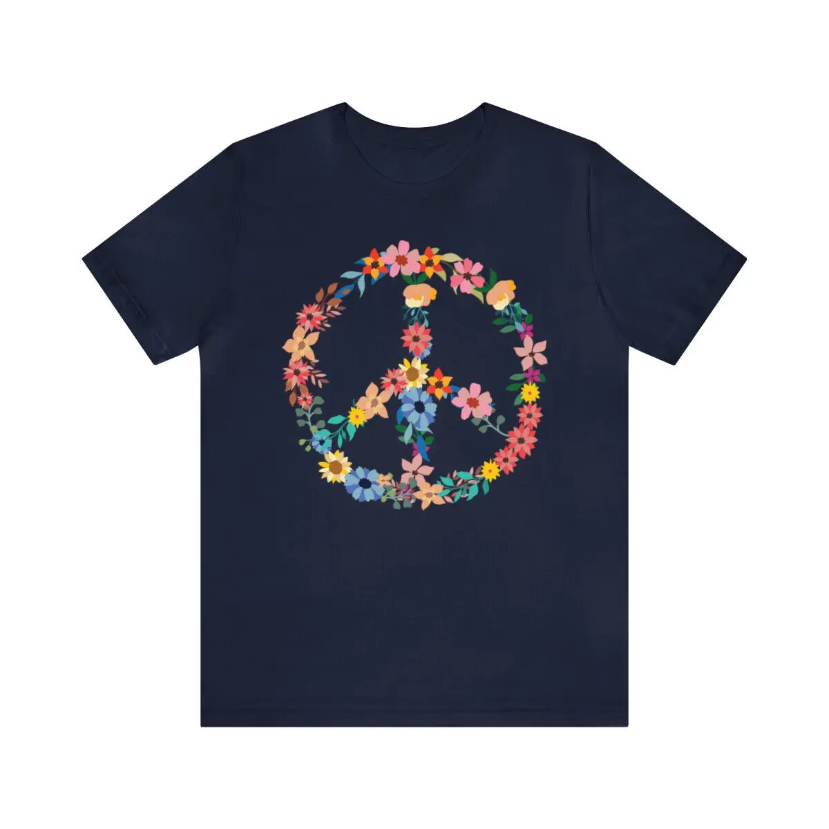 

Peace Sign Made Out Of Flowers Jersey Short Sleeve T Shirt