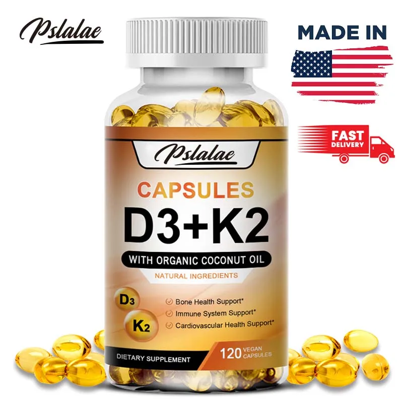 

Vitamin D3 + K2 - Support Bone Density, Teeth and Skin, Heart Health and Support Immunity