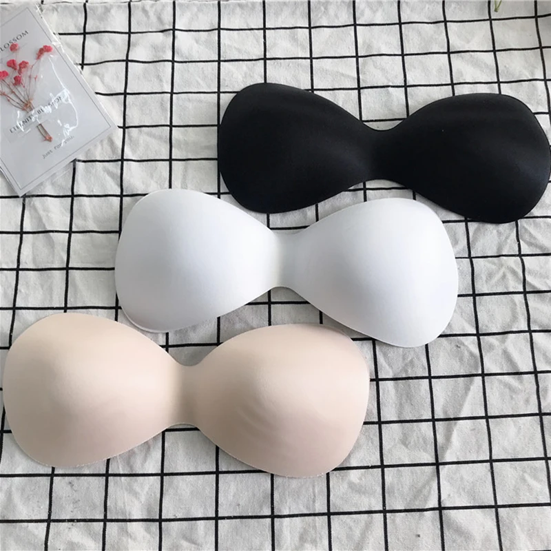 Thick Chest Pad Bras Undergarment Breast Cover Sponge Illustration Gather Type Pad New Black White Skin Tone Hot Sale