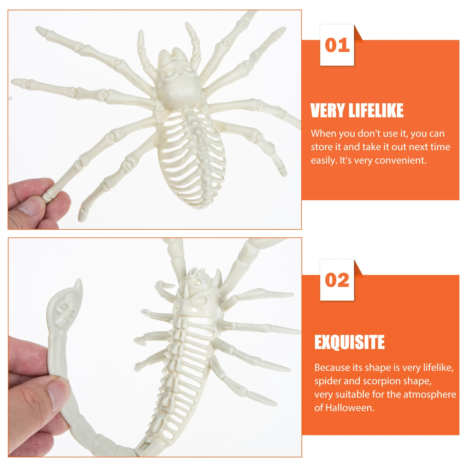 1 Set Ragni di Halloween Scorpione Decorazioni Realistici Scherzi simulati Puntelli Forniture per feste Ragni di Halloween Simulazione Ragno