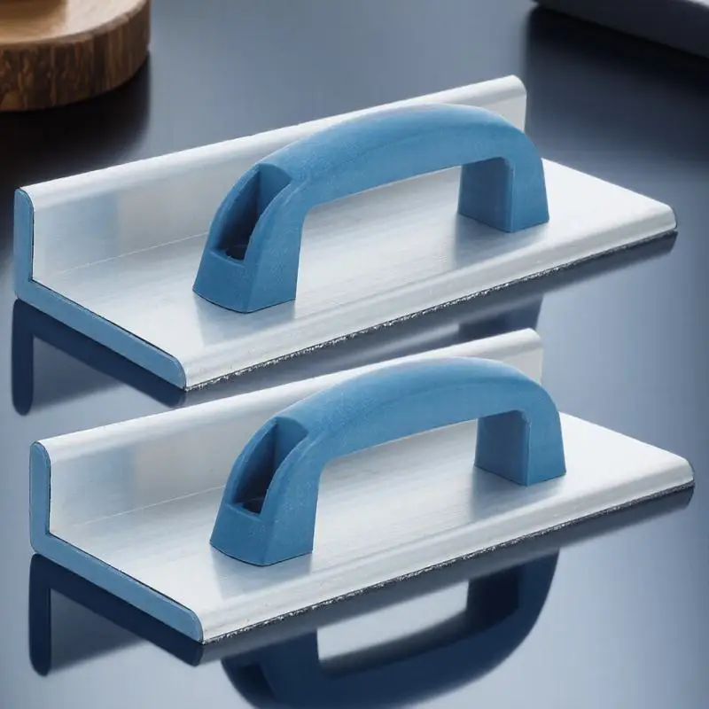 

2pcs Self-Adhesive Sandpaper Holder Corner Sanding Block Aluminum Alloy Hand Grip For Walls Drywall Wood Metal Polishing