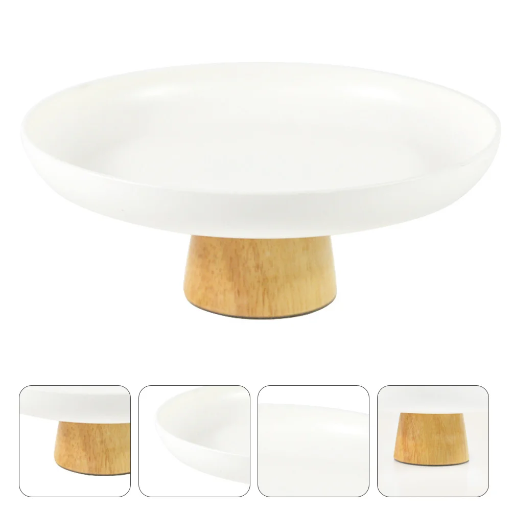 

Bamboo ABS Plastic Round Tray Desktop Storage Organizer Jewelry Sundries Multi-Scene Use Removable Tray High Bottom